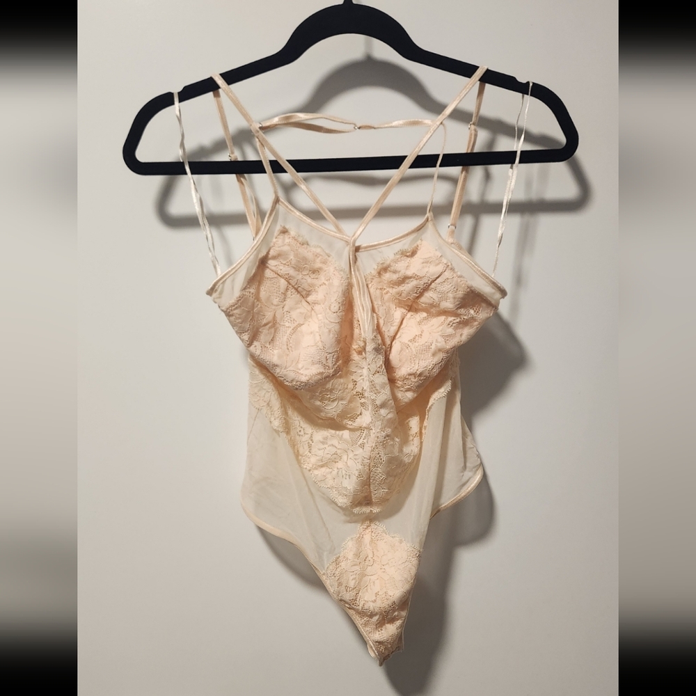 Guess Strappy Lace and Mesh Bodysuit
